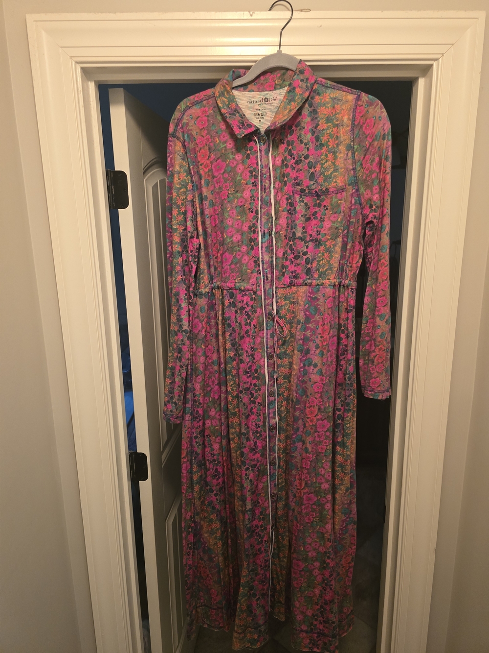 NATURAL LIFE Multicolor Floral Button-Front Maxi Dress - Picture 3 of 3